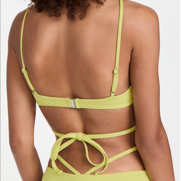 Jonathan Simkhai Harlen Solid Tie Front Bikini Top - Picture 3 of 5